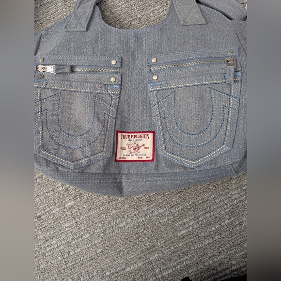 BNWT - True Religion Light Blue Denim Tote/Crossbody/Shoulder/Beach/School Bag - Picture 11 of 16